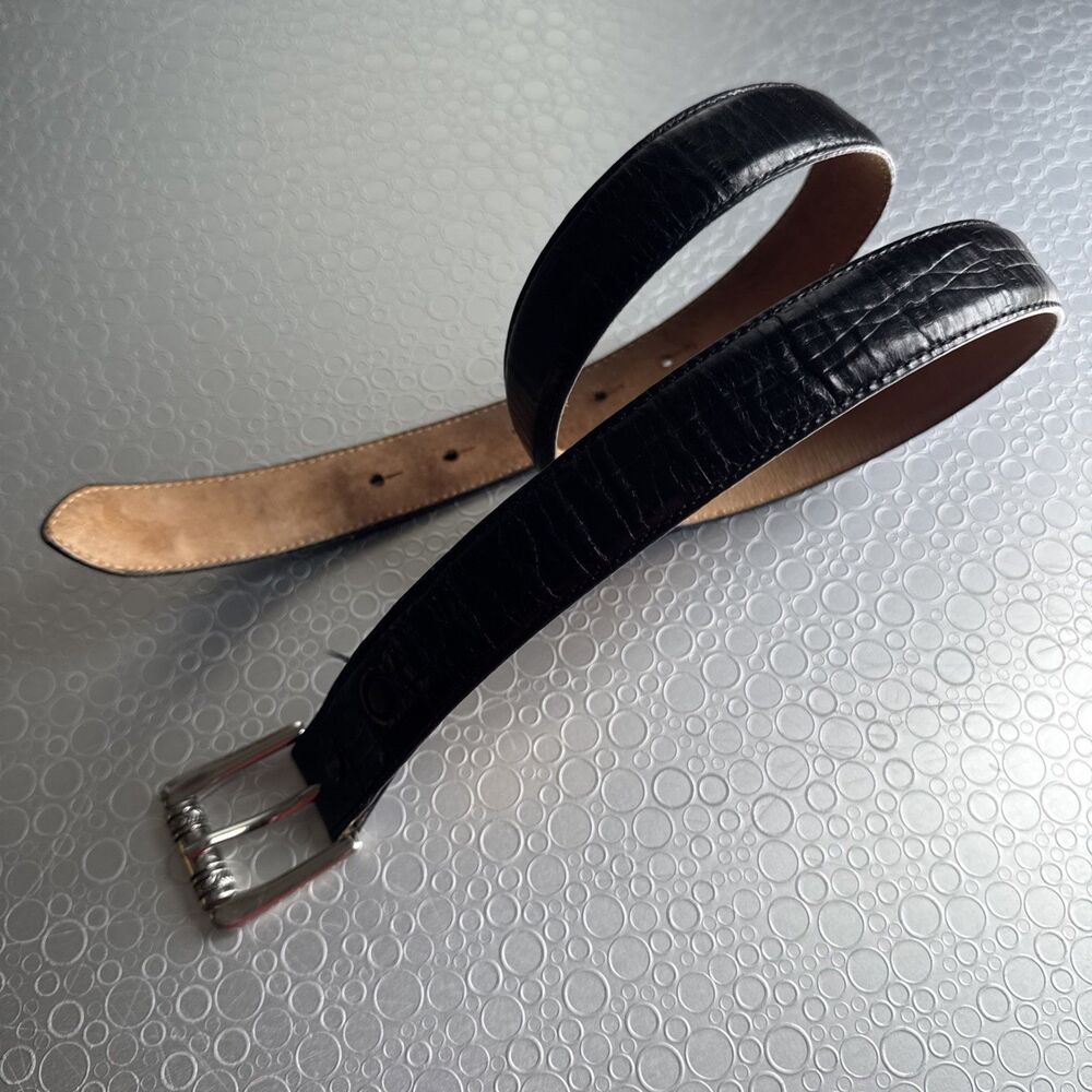 Vintage Tony Lama Black Leather Belt Made in USA Western Style C50033 - Size 32